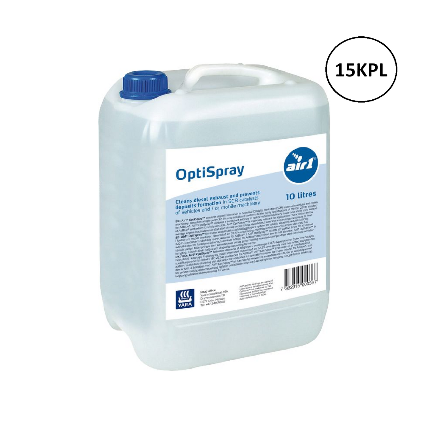 Yara Air1 Optispray AdBlue - kanisteri kaatonokalla 10l x 15kpl