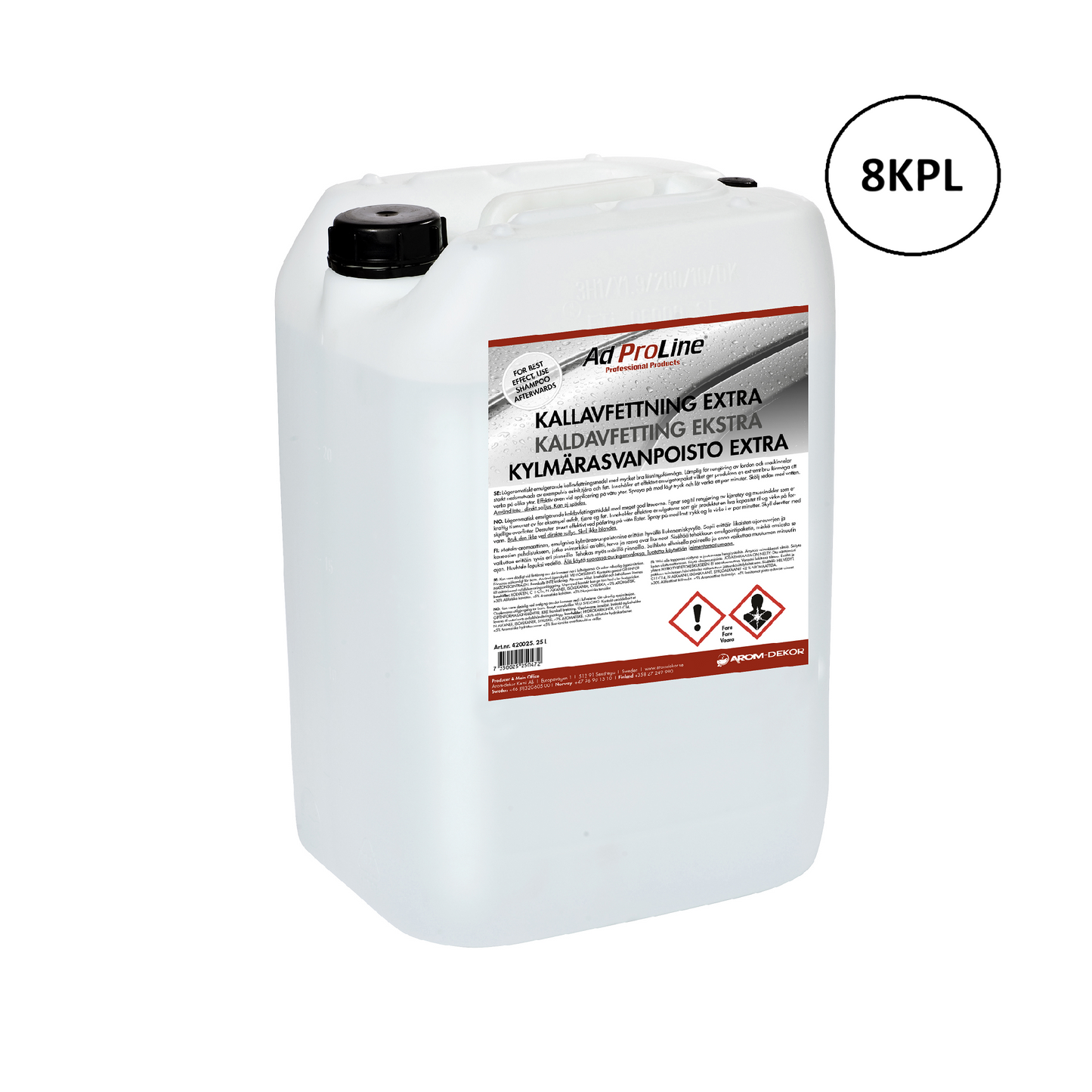 Arom-dekor Kylmärasvanpoistoaine Extra - kanisteri 25l x 8kpl