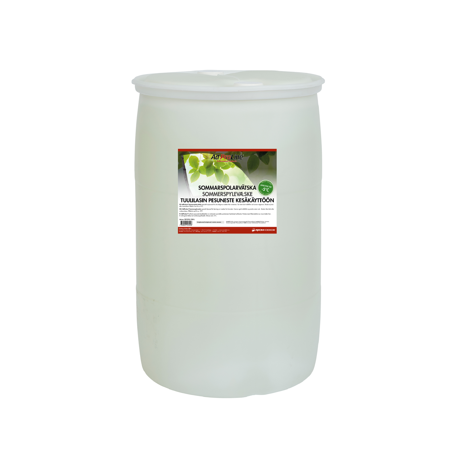 Arom-dekor Tuulilasinpesuneste kesäkäyttöön, -5°C - tynnyri 210l
