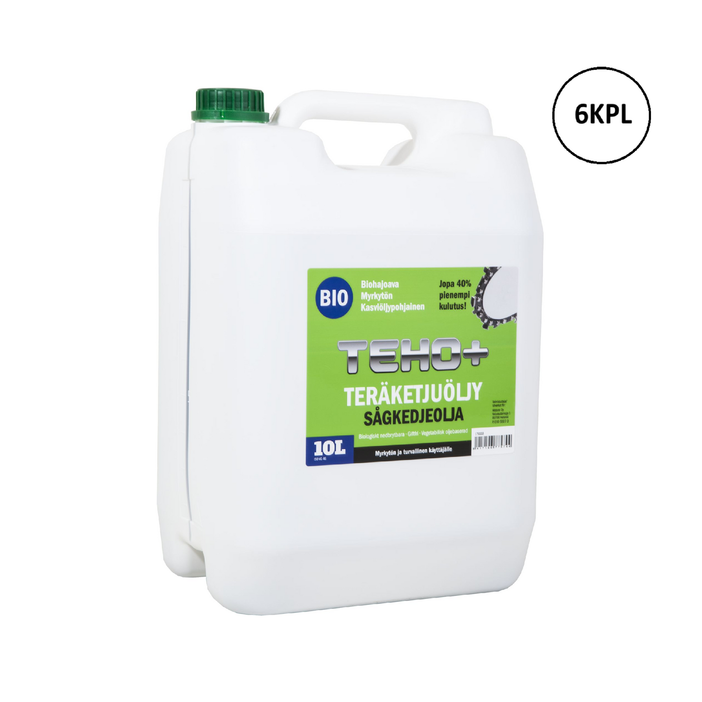 Teho+ Bio Teräketjuöljy - kannu 10l x 6kpl
