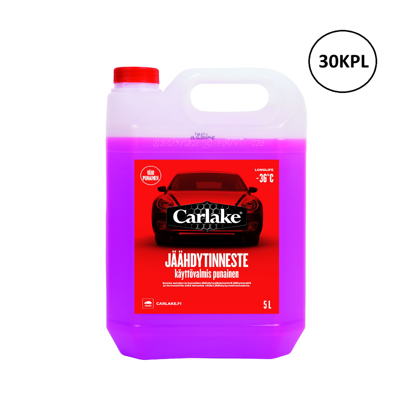 Carlake jäähdytinneste longlife punainen -36ºC, valmis - kannu 5l x30kpl