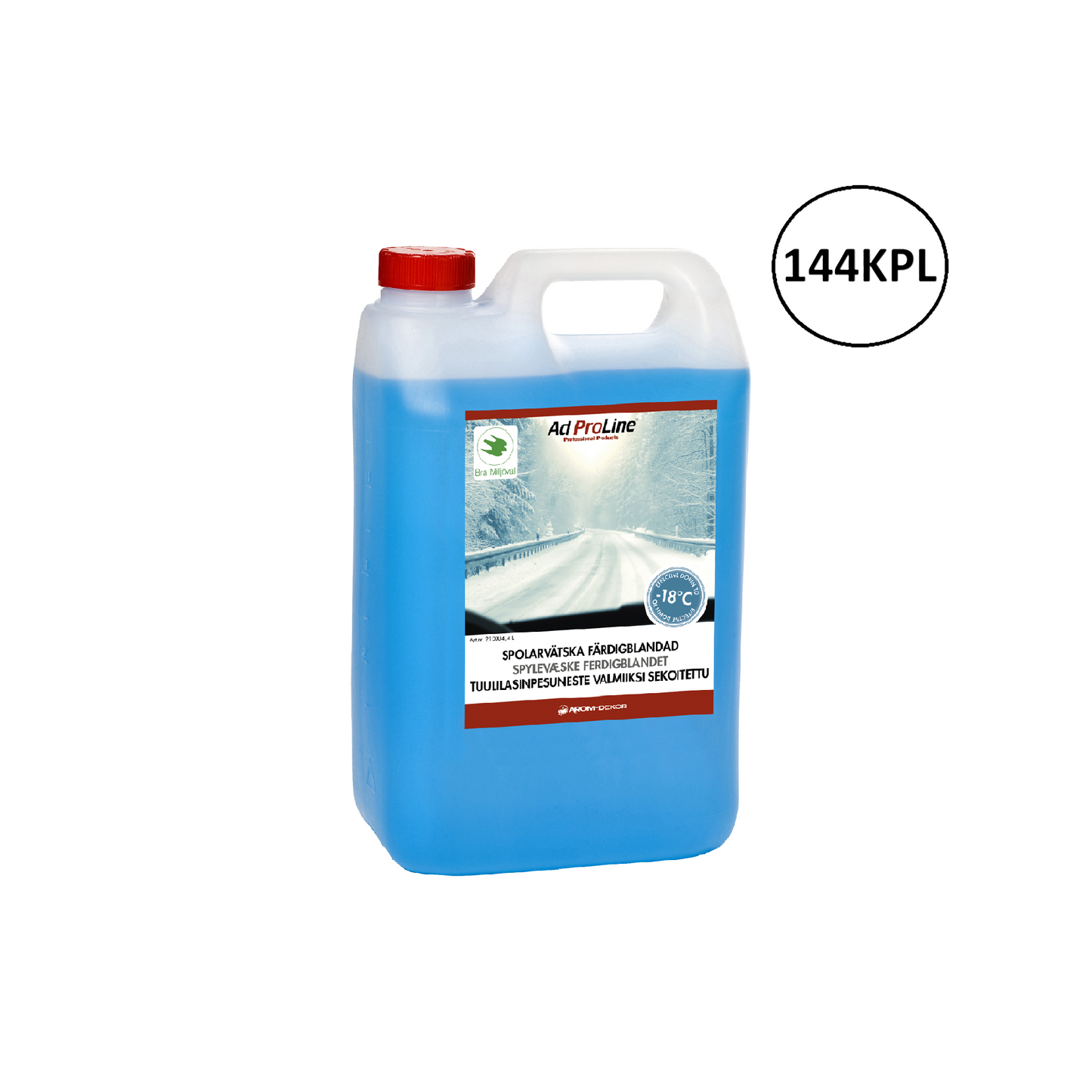 Arom-dekor Tuulilasinpesuneste, valmis -18°C - kanisteri 4l x 144kpl