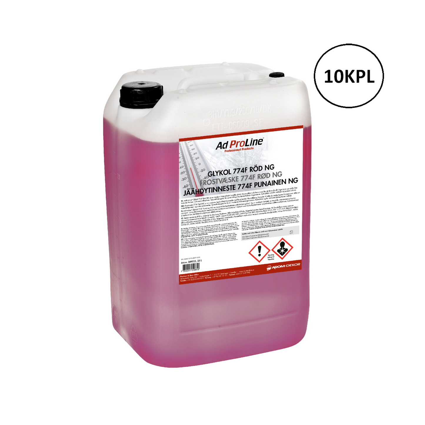 Arom-dekor Jäähdytinneste 774F punainen NG, tiiviste - kanisteri 25l x10kpl