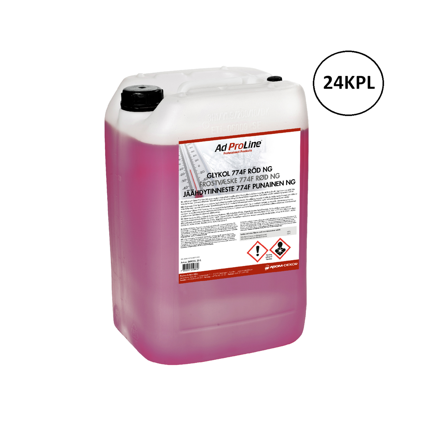 Arom-dekor Jäähdytinneste 774F punainen NG, tiiviste - kanisteri 25l x 24kpl