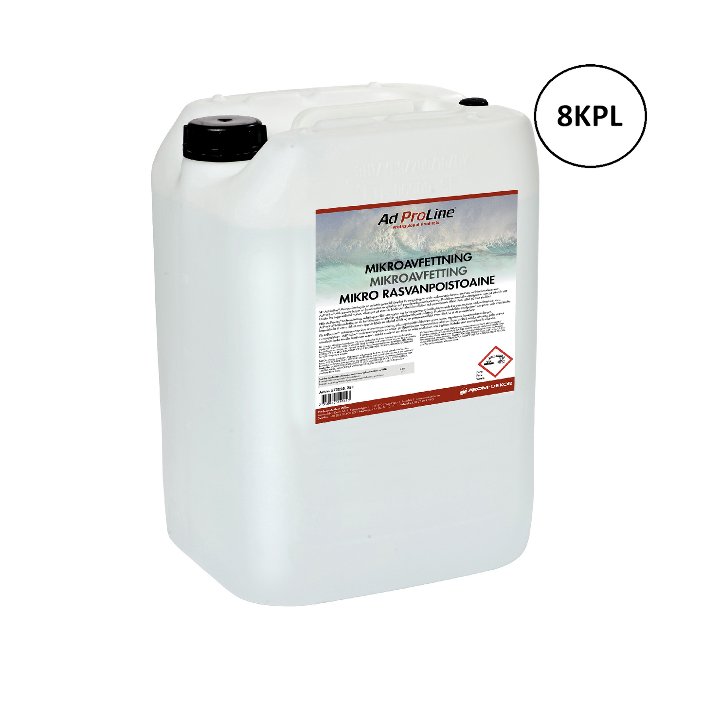 Arom-dekor Mikrorasvanpoistoaine - kanisteri 25l x 8kpl